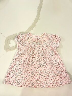 Disney Classic Pooh Baby Dress 6M Pink Floral Cottagecore Outfit